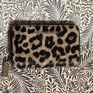 Michael Kors Animal Print Zip Wallet